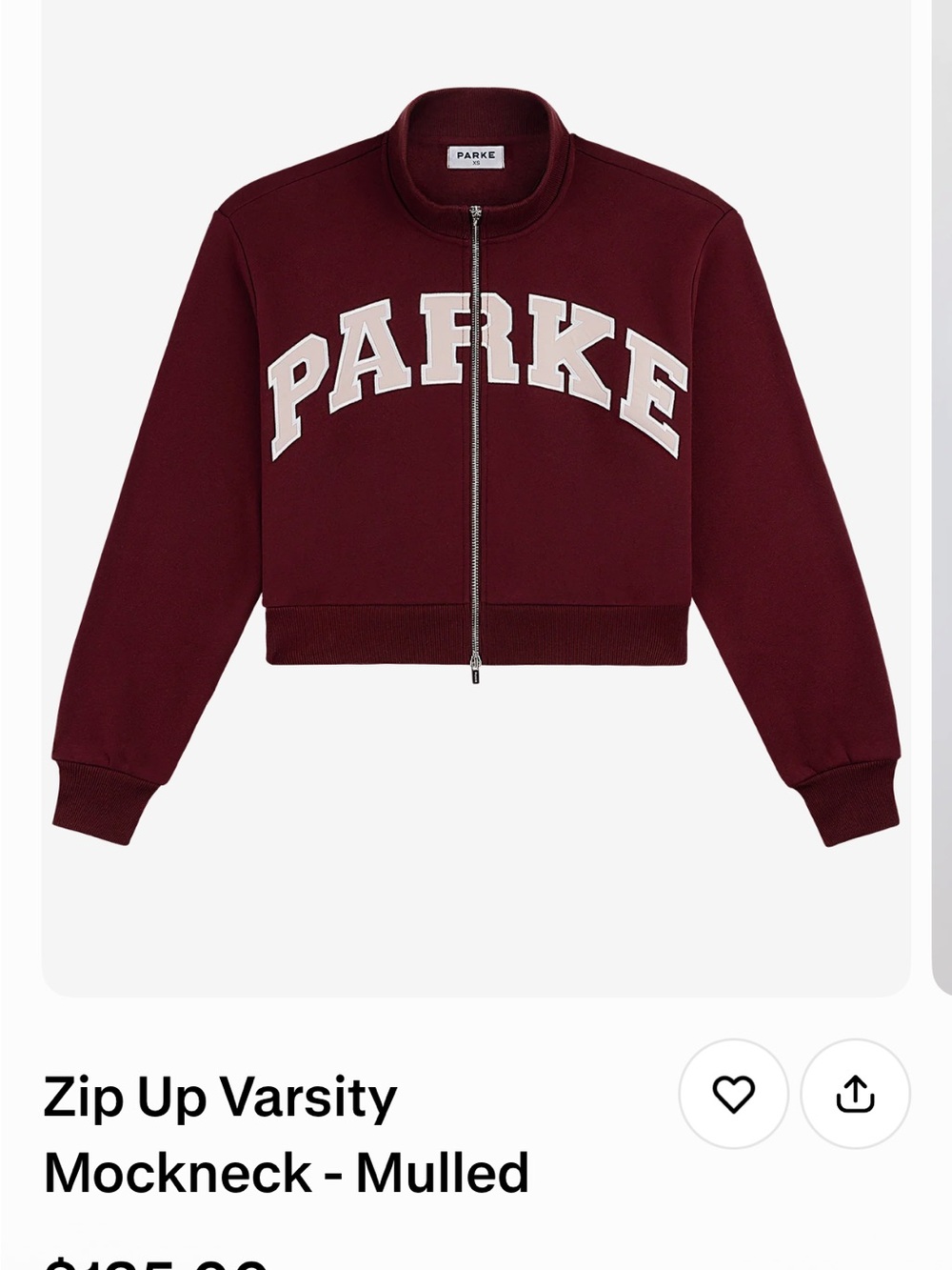 Parke Fall Drop Exclusive Zip-Up Varsity Mockneck Jacket - Mulled